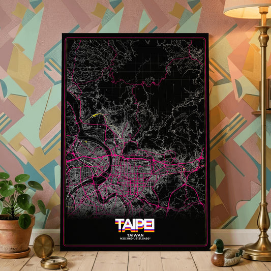 Taipei Retro Map Poster