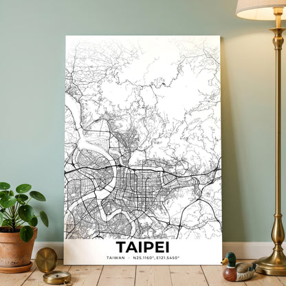 Taipei Elegant Map Poster