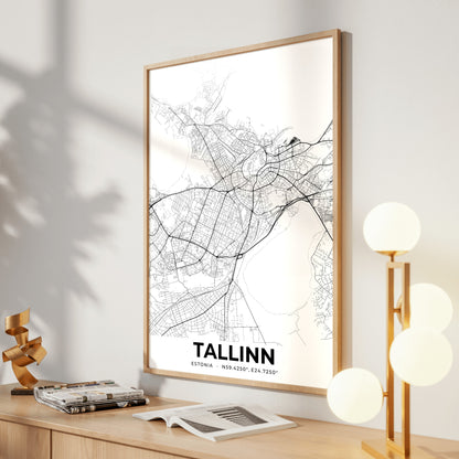 Tallinn Elegant Map Poster