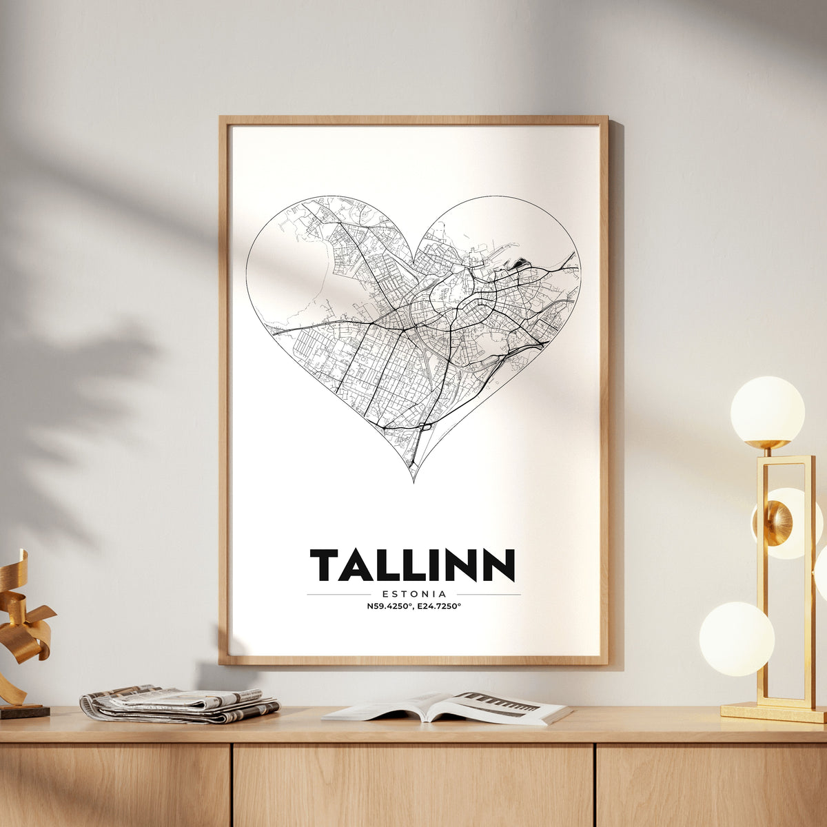 Tallinn Heart Map Poster