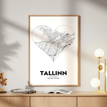 Tallinn Heart Map Poster