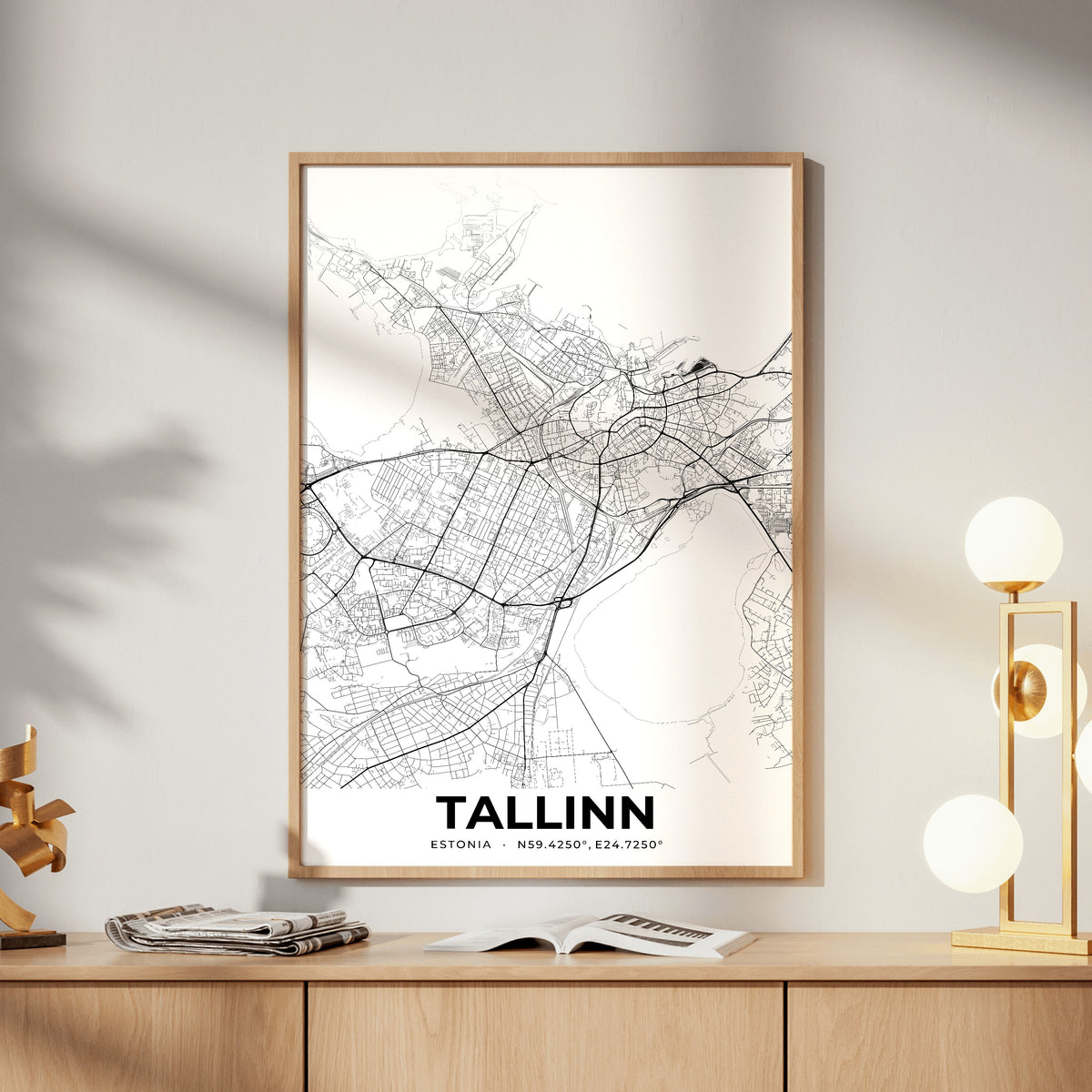 Tallinn Elegant Map Poster