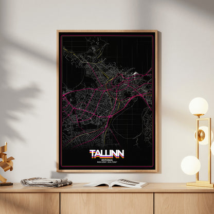 Tallinn Retro Map Poster