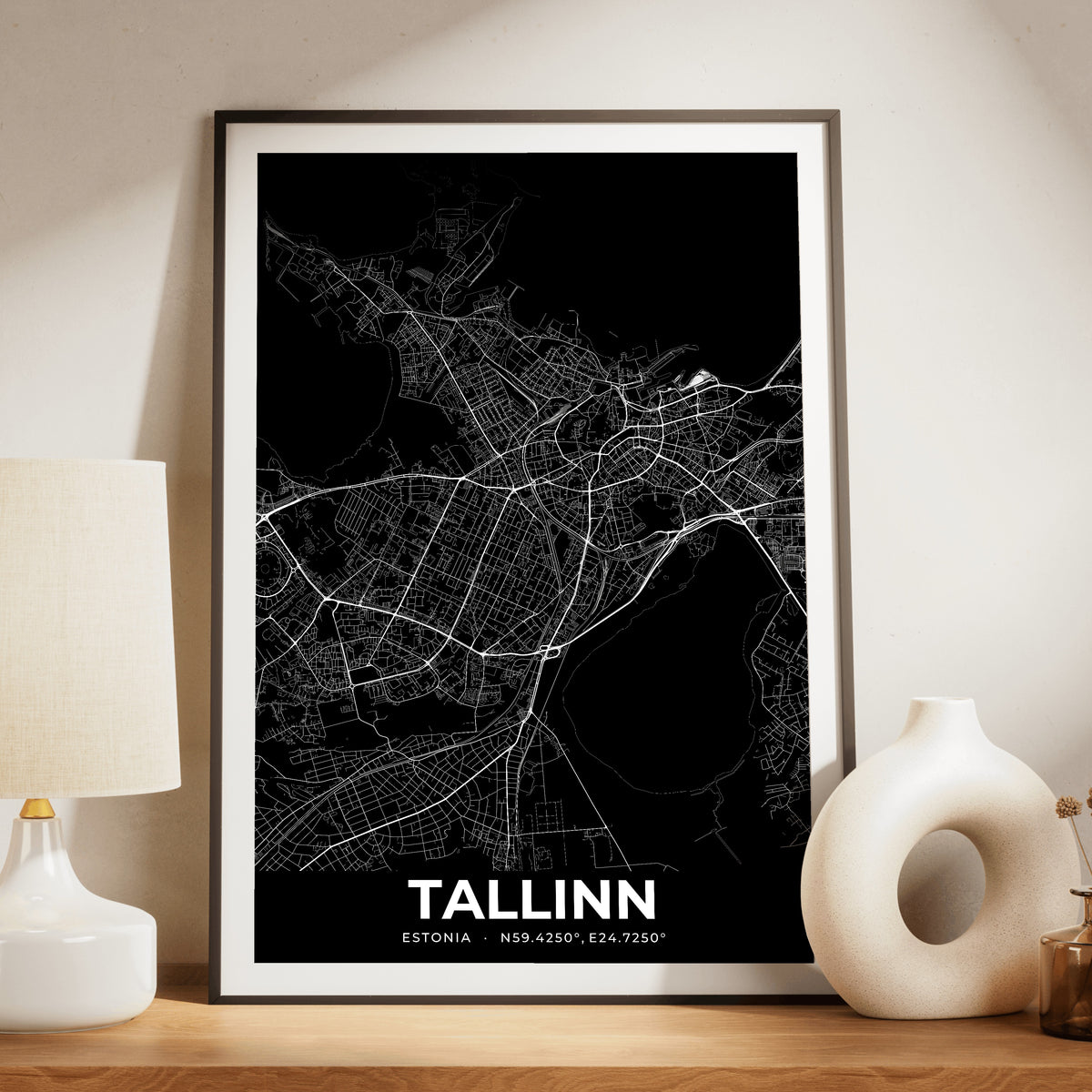 Tallinn Elegant Map Poster
