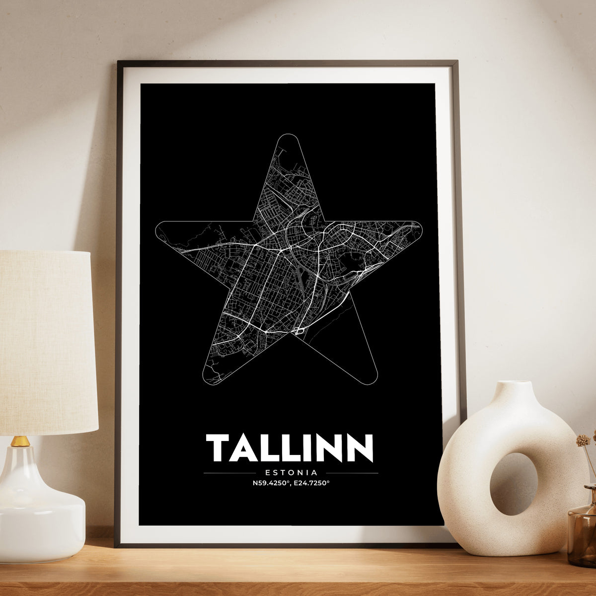 Tallinn Star Map Poster
