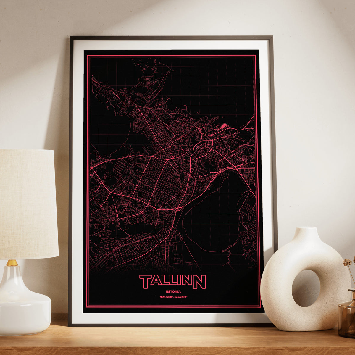 Tallinn Phosphor Map Poster - System Alert