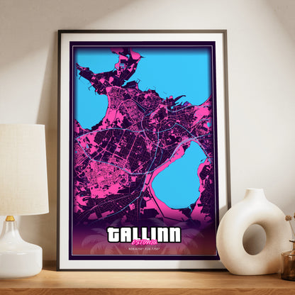 Tallinn GTA Map Poster