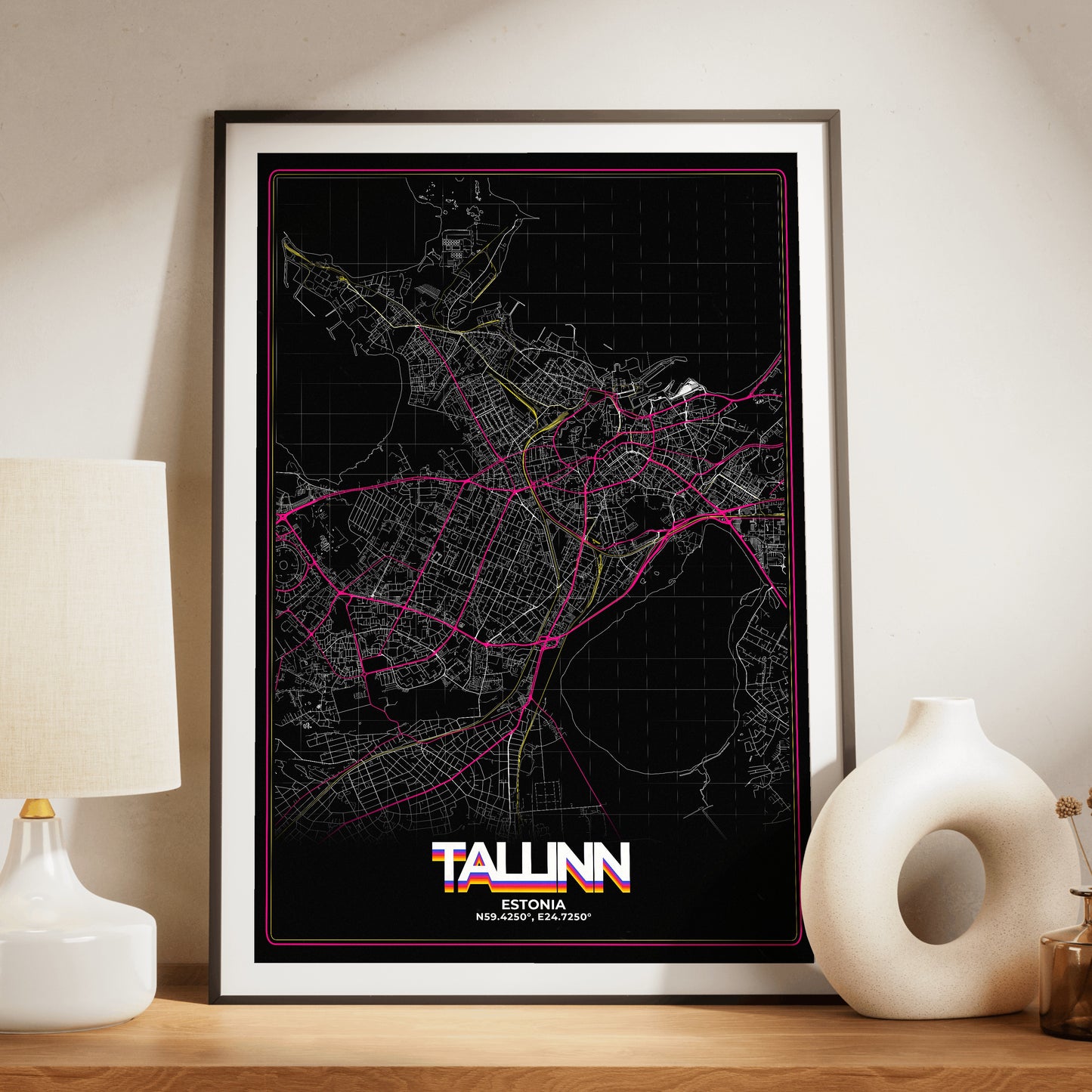 Tallinn Retro Map Poster