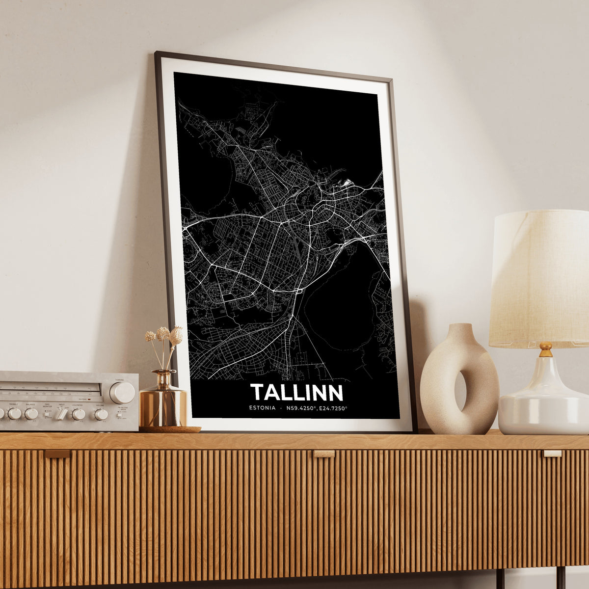 Tallinn Elegant Map Poster