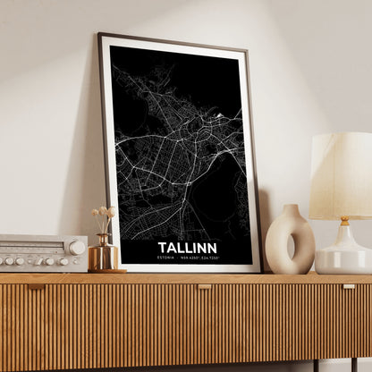 Tallinn Elegant Map Poster