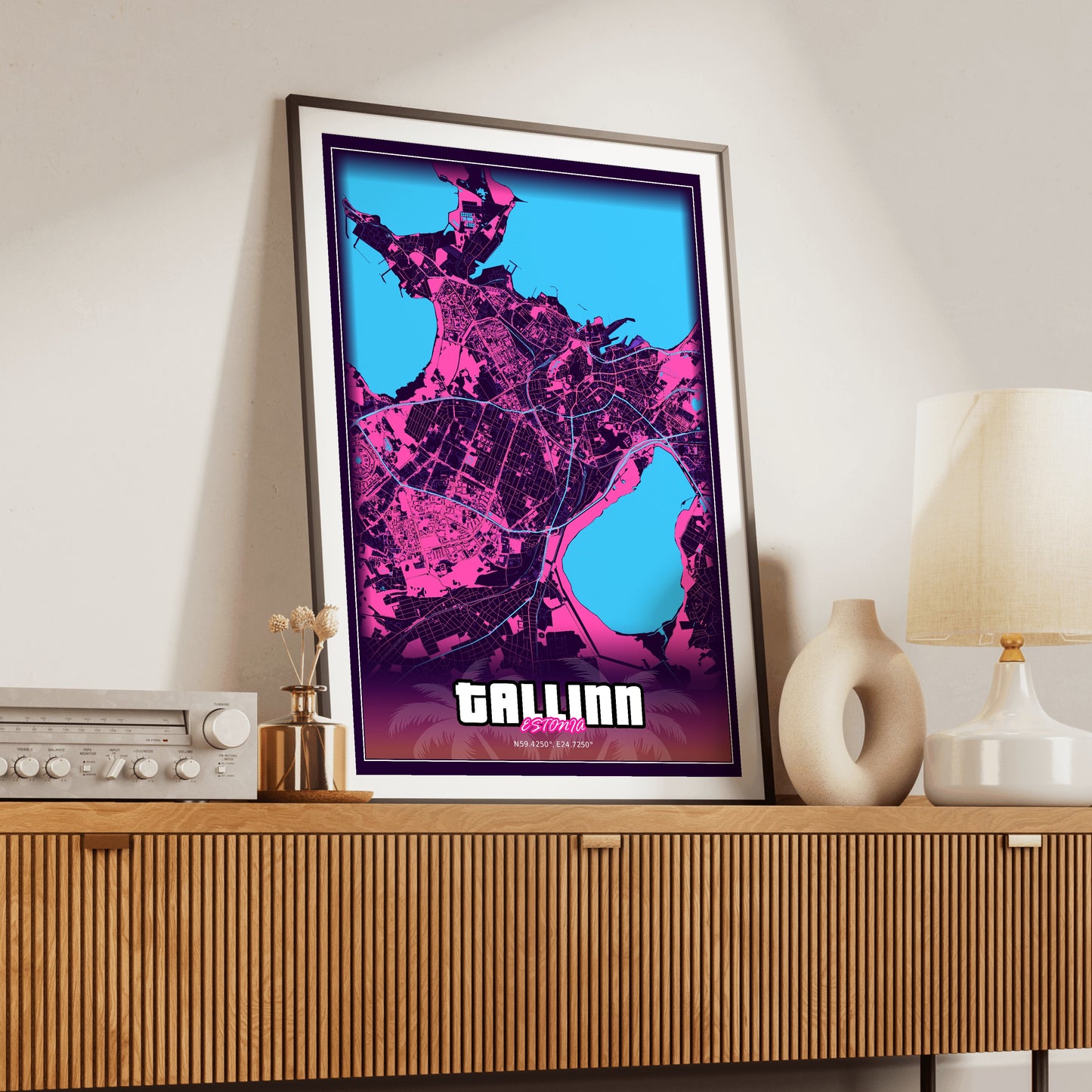 Tallinn GTA Map Poster