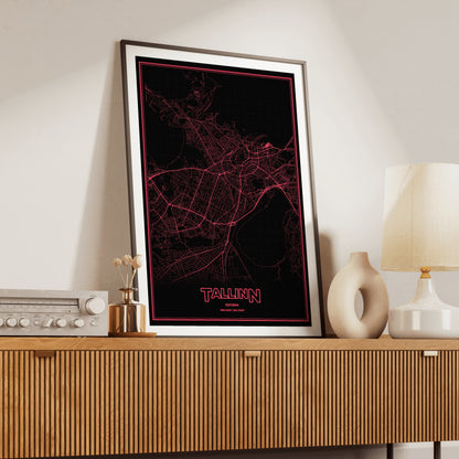 Tallinn Phosphor Map Poster - System Alert
