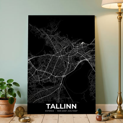 Tallinn Elegant Map Poster