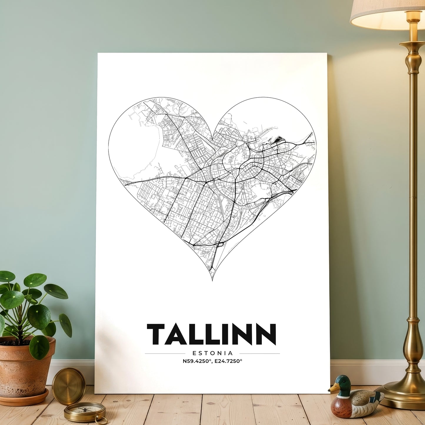 Tallinn Heart Map Poster