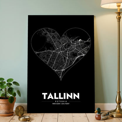 Tallinn Heart Map Poster