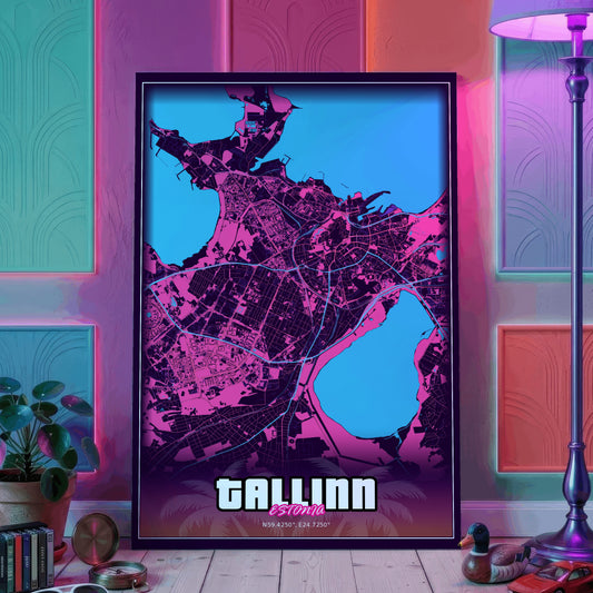 Tallinn GTA Map Poster