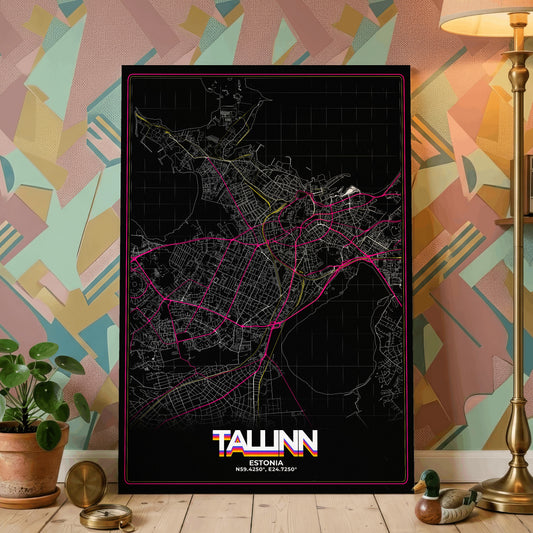 Tallinn Retro Map Poster