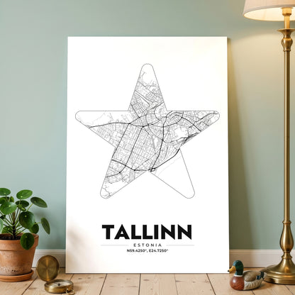 Tallinn Star Map Poster