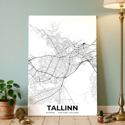 Tallinn Elegant Map Poster