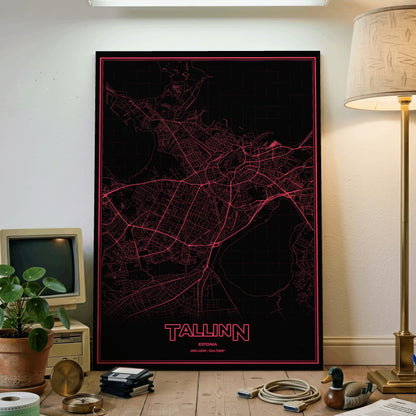 Tallinn Phosphor Map Poster - System Alert