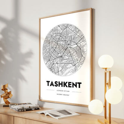 Tashkent Spot Map Poster
