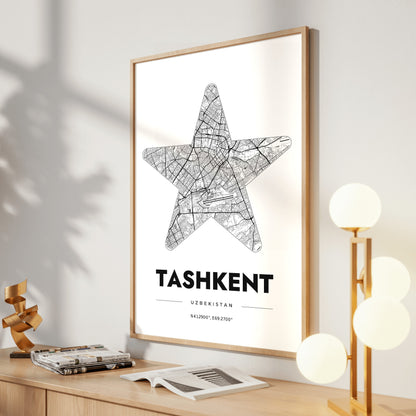 Tashkent Star Map Poster