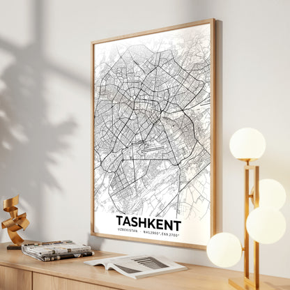 Tashkent Elegant Map Poster