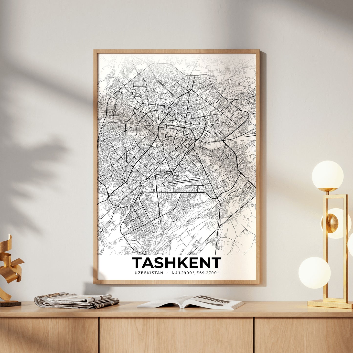 Tashkent Elegant Map Poster