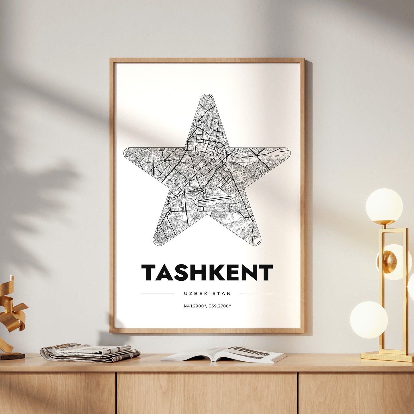 Tashkent Star Map Poster
