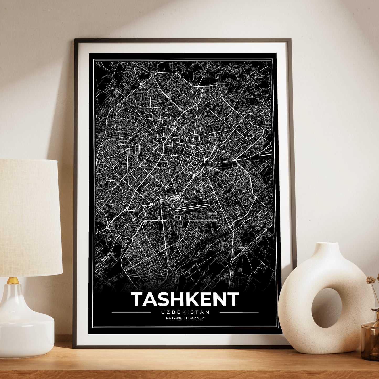 Tashkent Modern Map Poster
