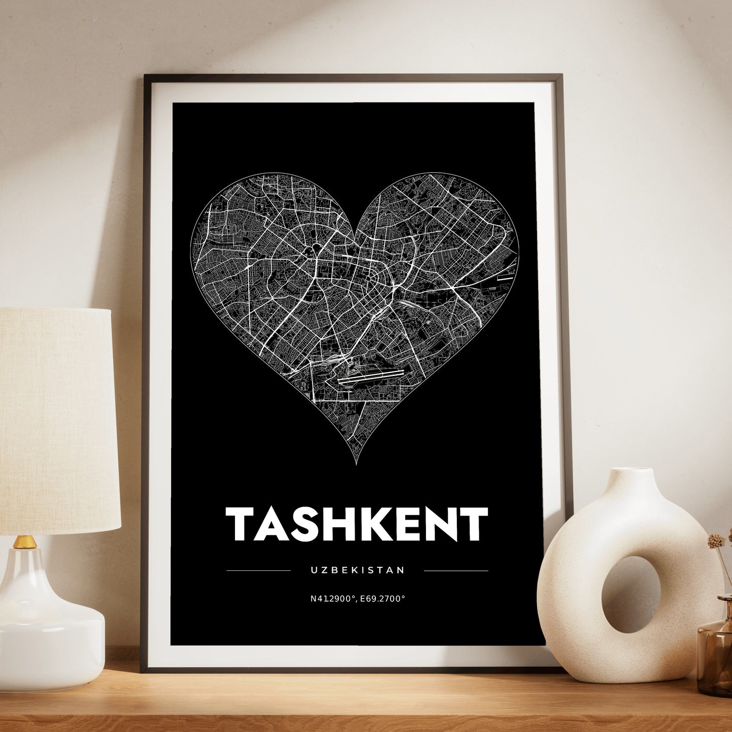 Tashkent Heart Map Poster