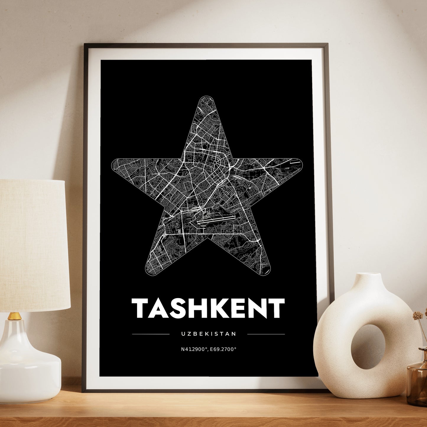 Tashkent Star Map Poster