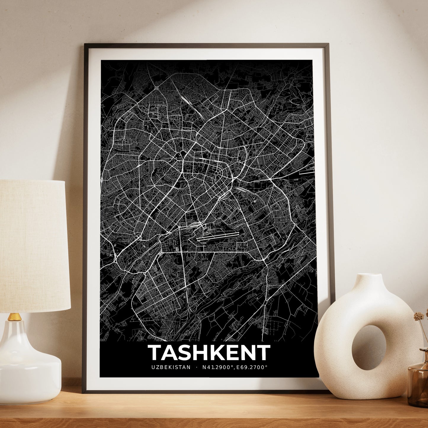 Tashkent Elegant Map Poster