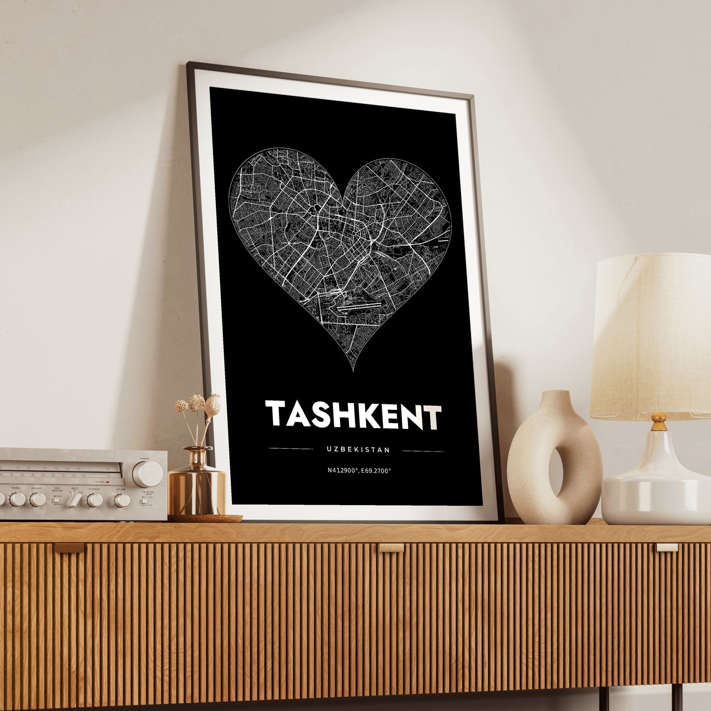 Tashkent Heart Map Poster