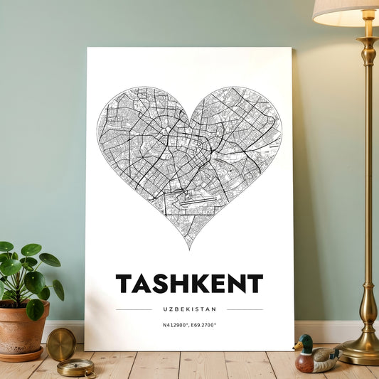 Tashkent Heart Map Poster