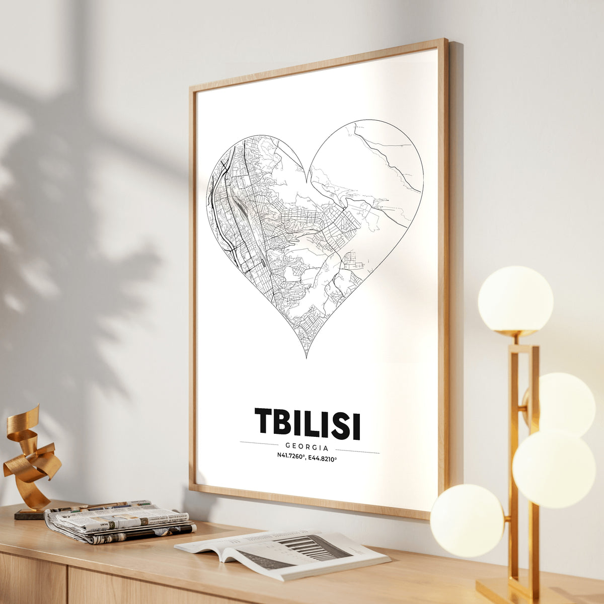 Tbilisi Heart Map Poster
