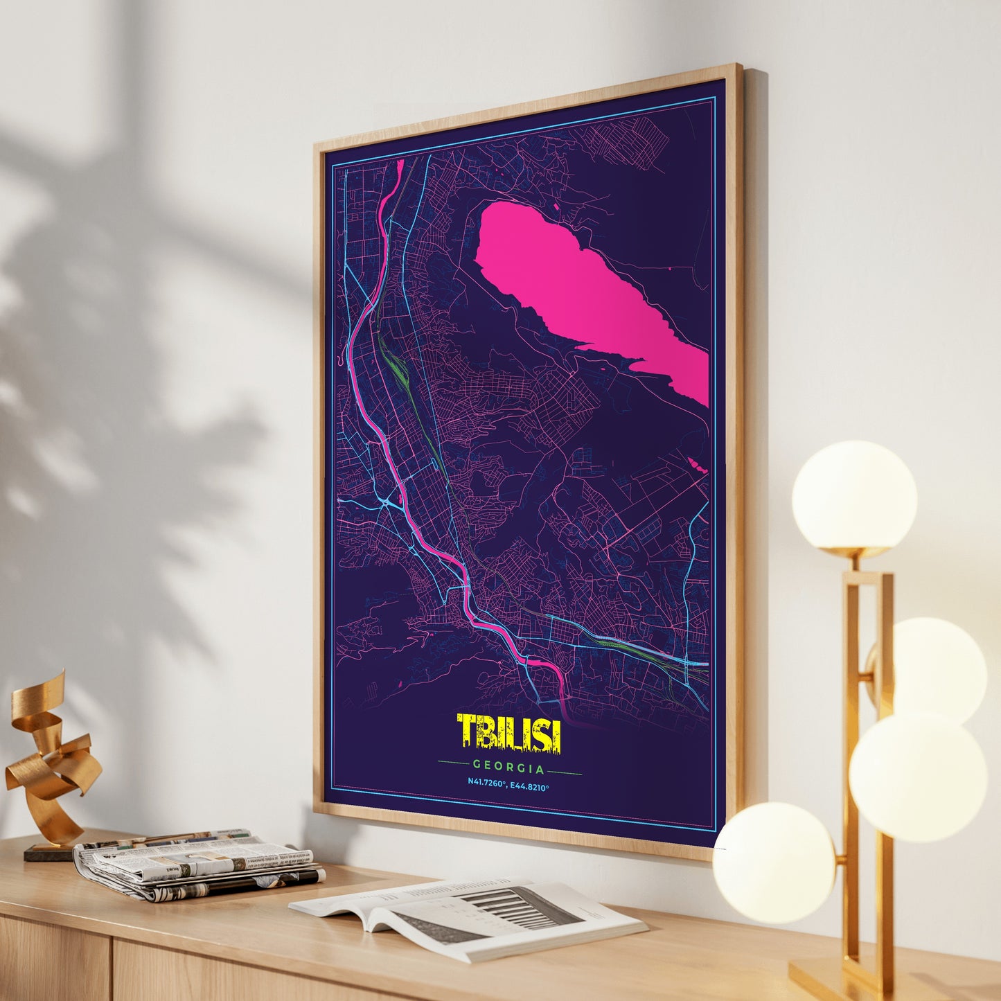 Tbilisi Cyberpunk Map Poster