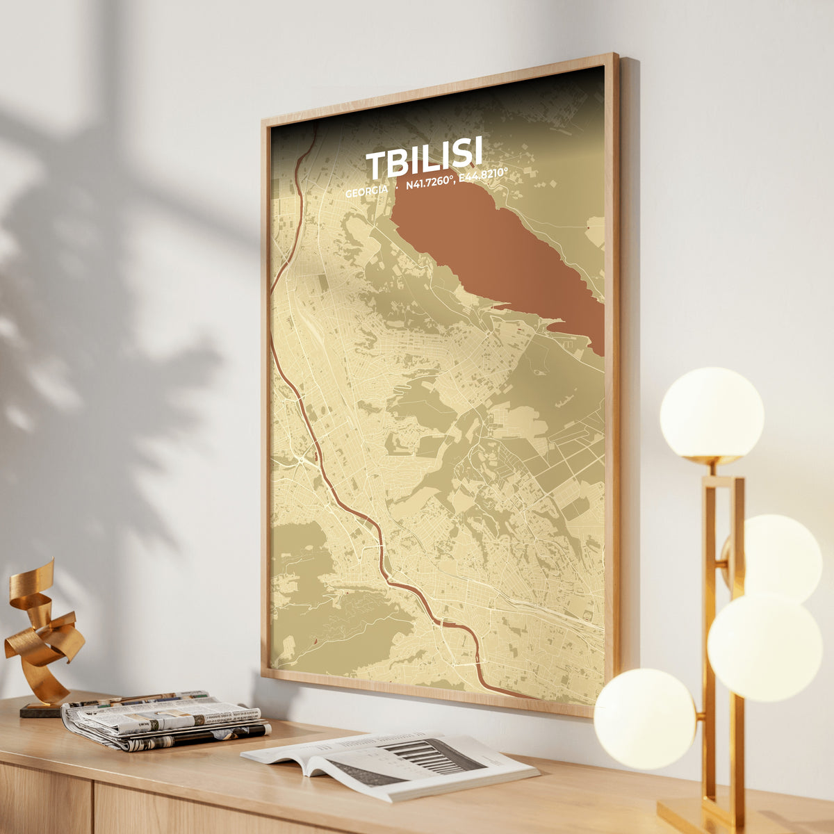 Tbilisi Ember Map Poster