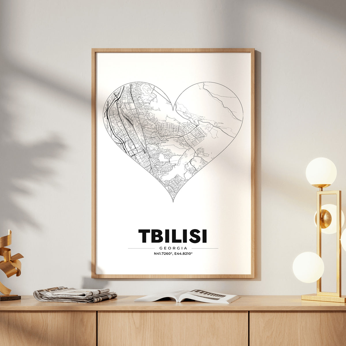 Tbilisi Heart Map Poster