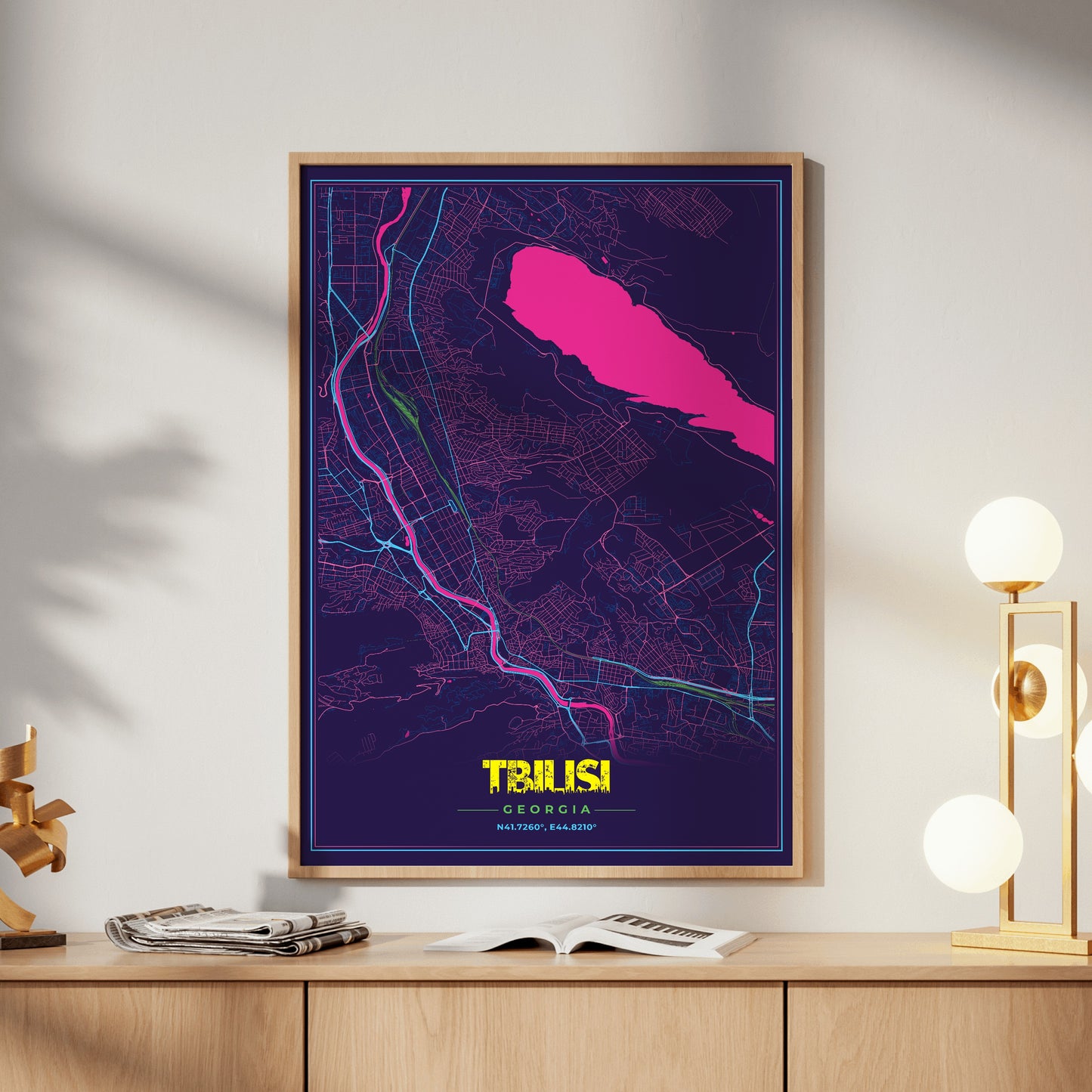 Tbilisi Cyberpunk Map Poster