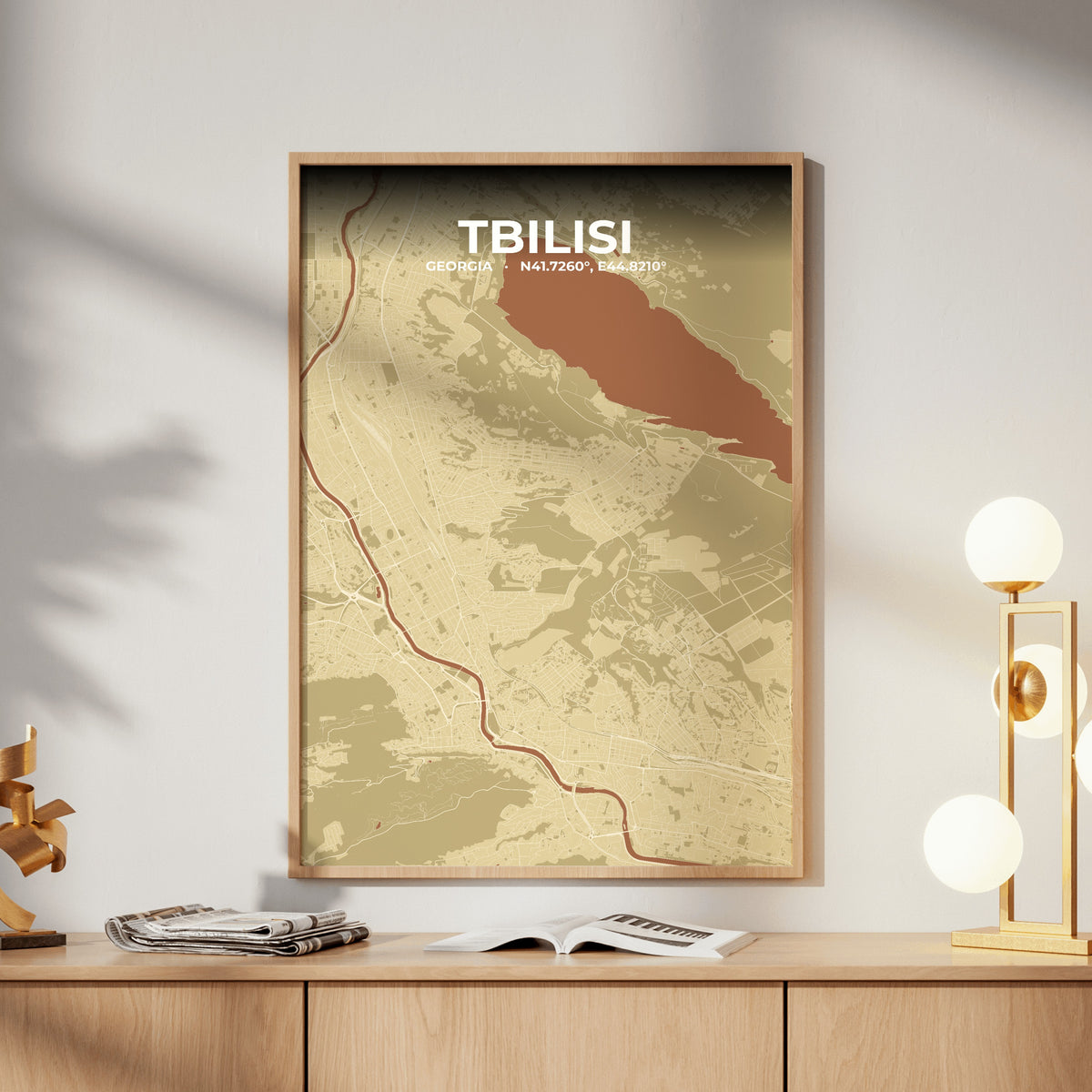 Tbilisi Ember Map Poster