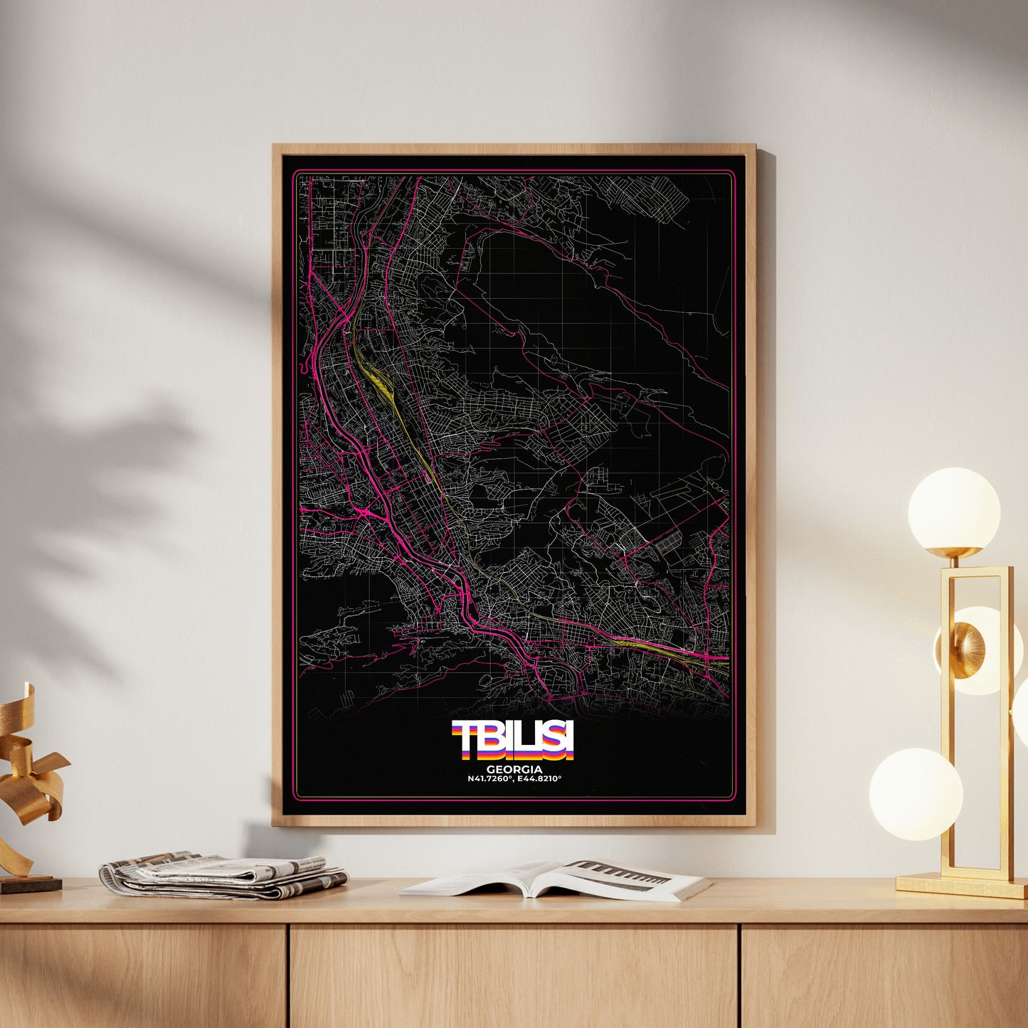 Tbilisi Retro Map Poster