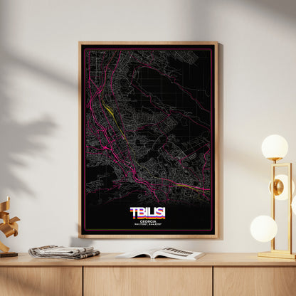 Tbilisi Retro Map Poster