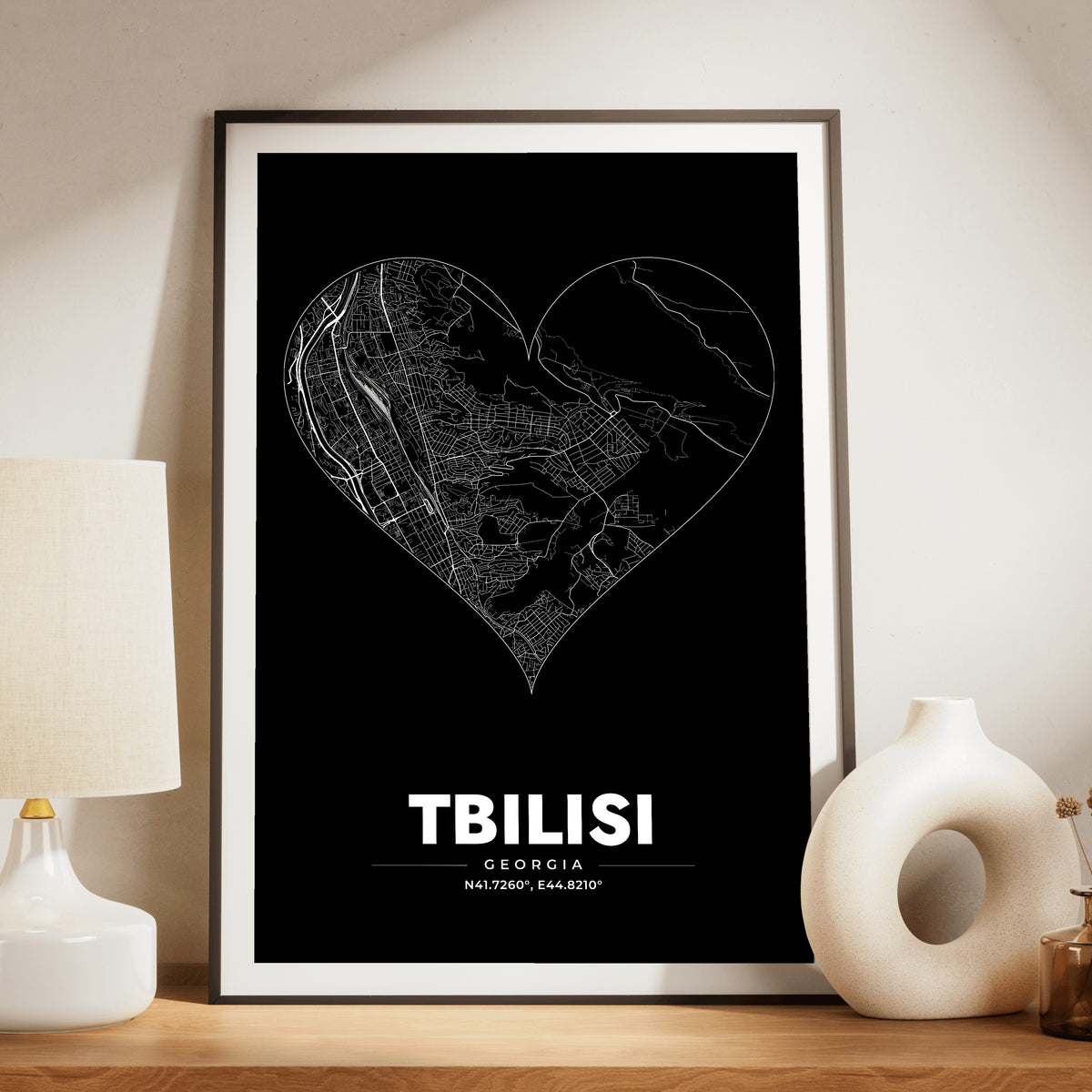 Tbilisi Heart Map Poster