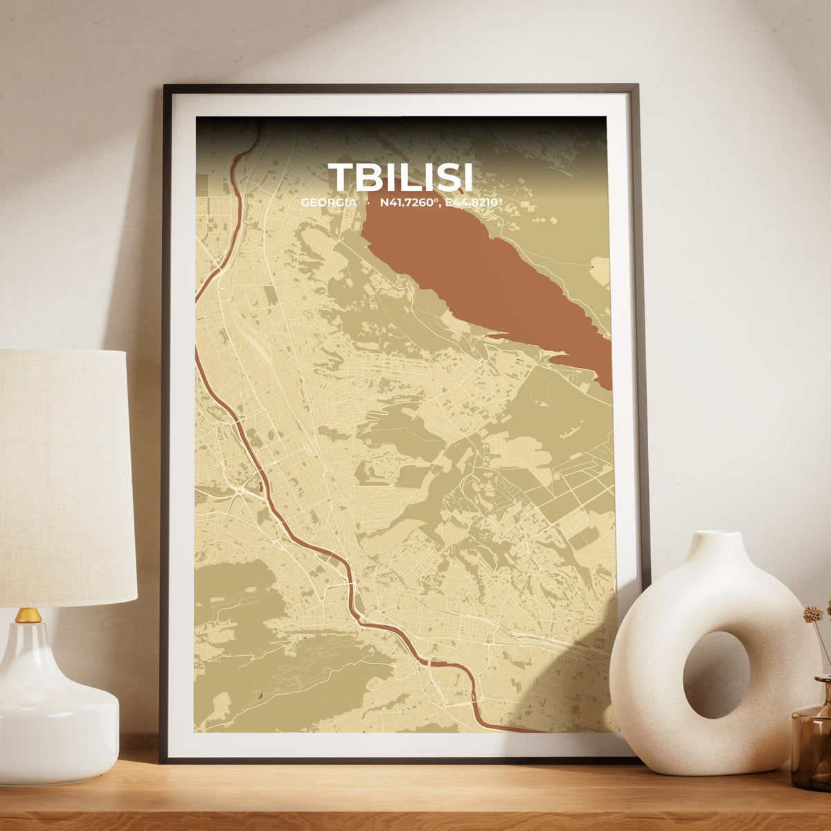Tbilisi Ember Map Poster