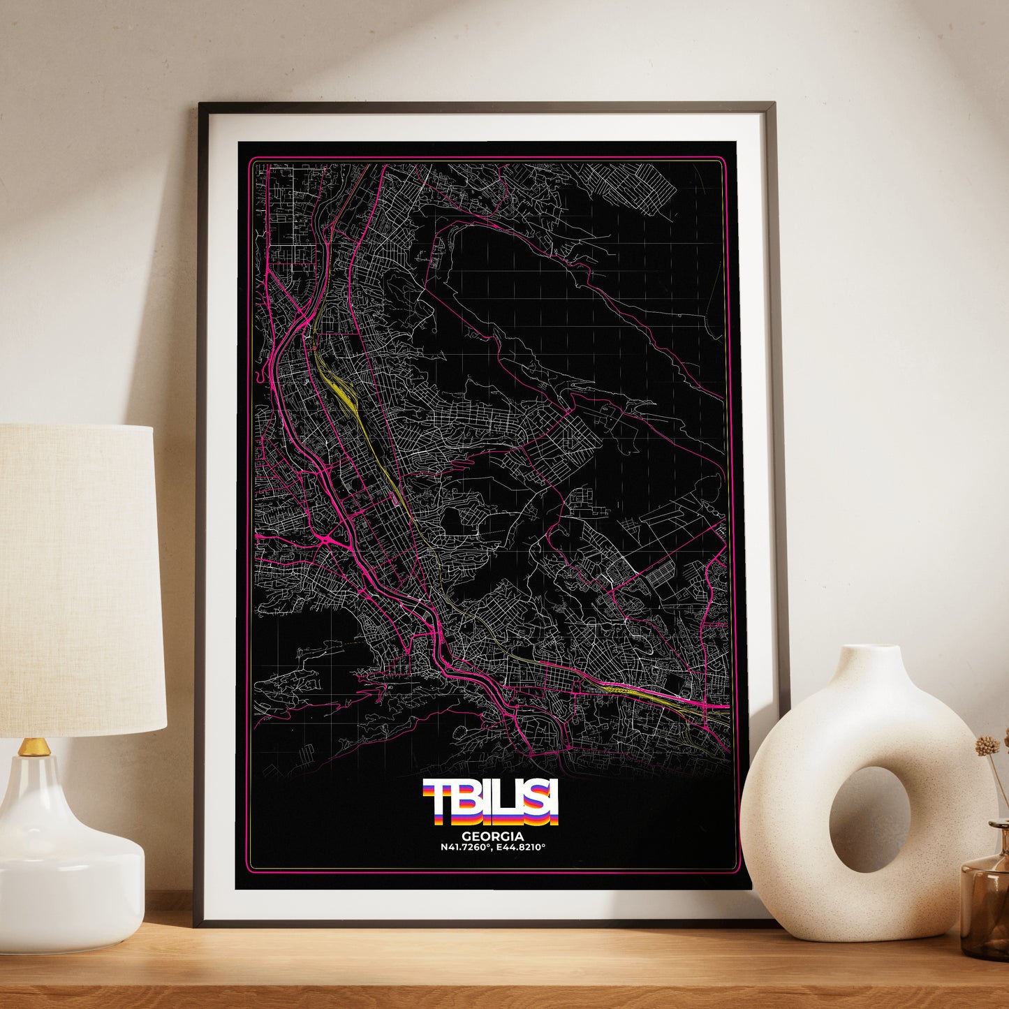 Tbilisi Retro Map Poster