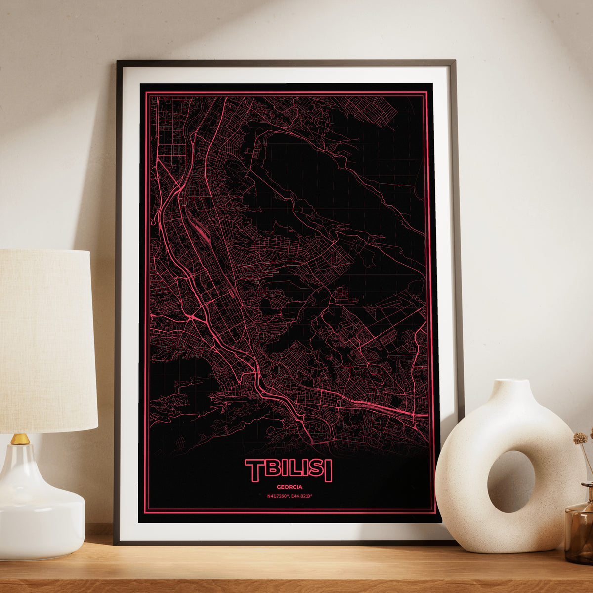 Tbilisi Phosphor Map Poster - System Alert