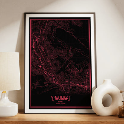 Tbilisi Phosphor Map Poster - System Alert