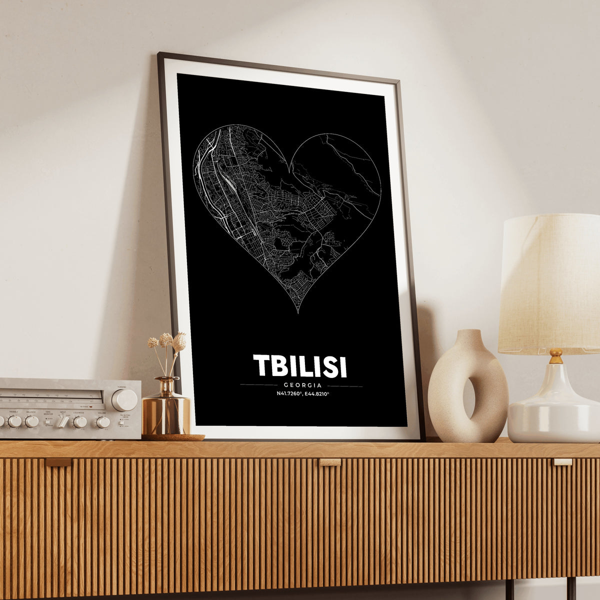 Tbilisi Heart Map Poster