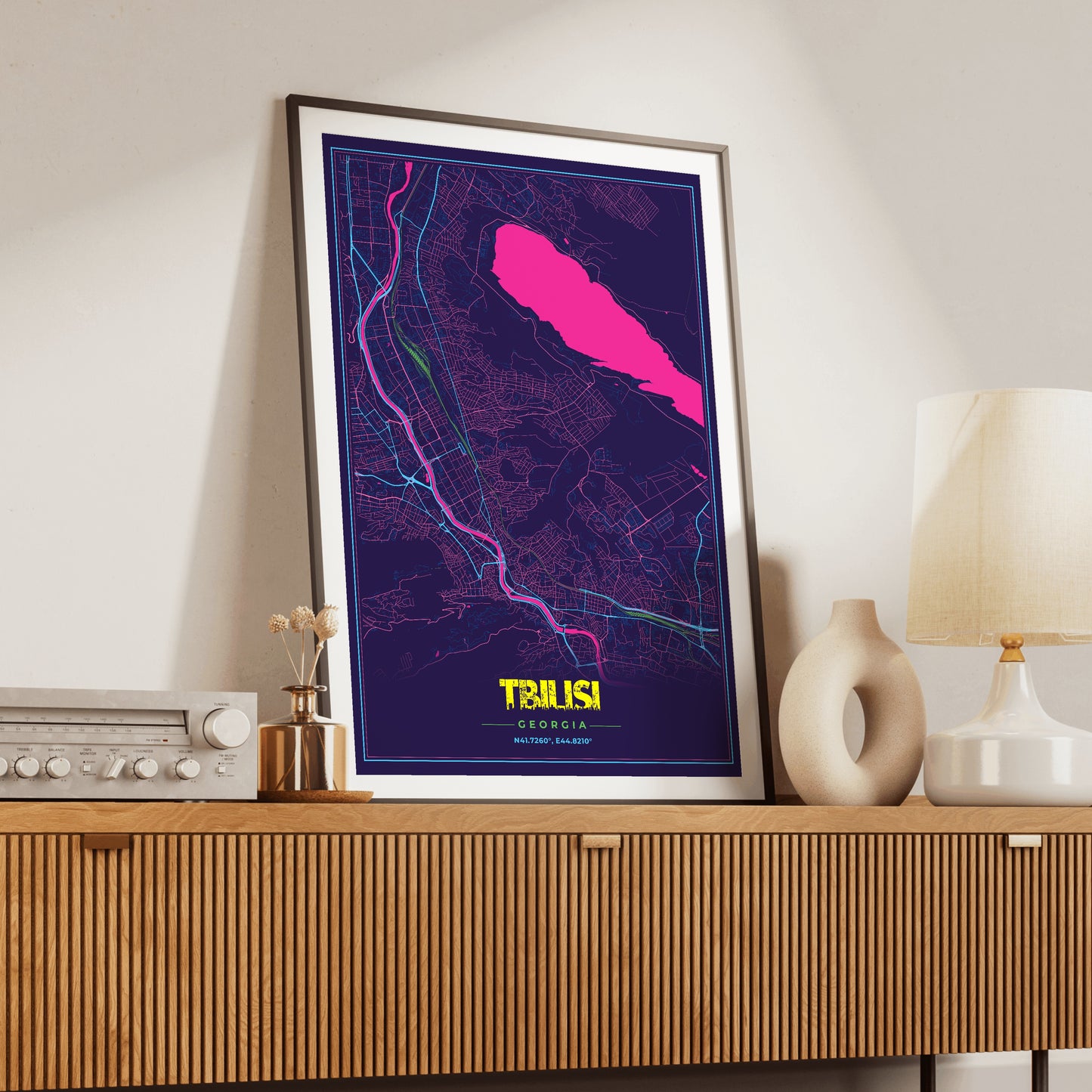 Tbilisi Cyberpunk Map Poster